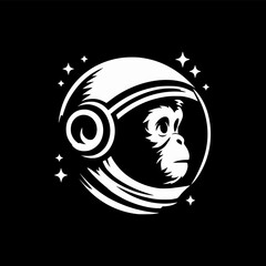 space ape silhouette vector logo design template