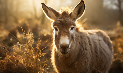 Obraz premium Donkey Studio Shot on a Clean Background