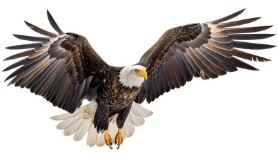 Obraz premium Bald eagle on white background. 