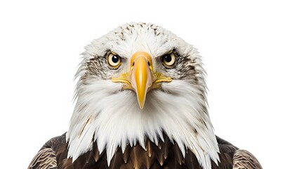 Fototapeta premium Bald eagle on white background. 