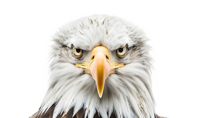 Bald eagle on white background. 