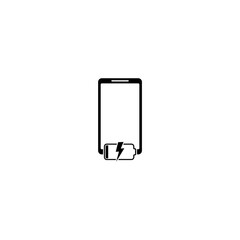 Smartphone battery charging icon isolated on white background