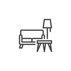 Furniture line icon