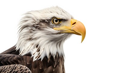 Obraz premium Bald eagle on white background. 