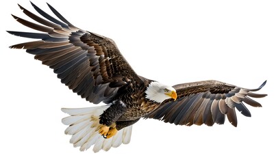 Obraz premium Bald eagle on white background. 