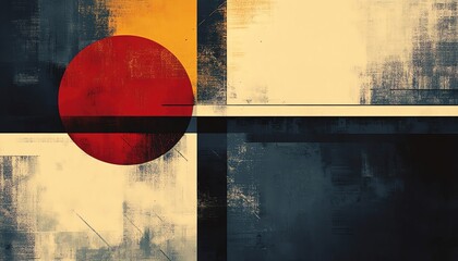 Abstract composition featuring geometric shapes in contrasting colors, evoking emotion and modern artistry with a striking design.
