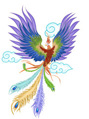 Obraz premium Colorful Phoenix bird spread the wings