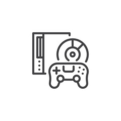 Video games and accessories line icon