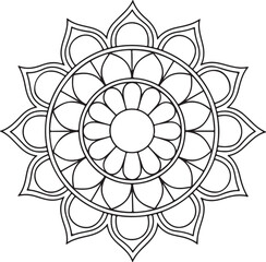 Outline Mandala for Coloring Book Page. Oriental Mandala vector. Mandala Coloring book line art vector illustration. Vector abstract mandala pattern.