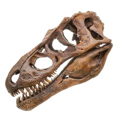 Fototapeta premium dinosaur skull fossil isolated on white background