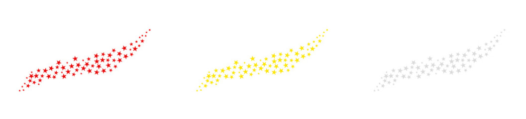 Schweif aus Sternen in rot gold und silber