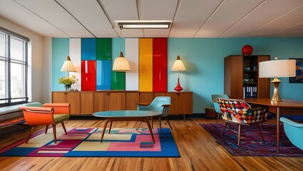 Naklejka premium Modern Empty Office Interior: Designing a Sleek, Functional Workspace for Ultimate Flexibility