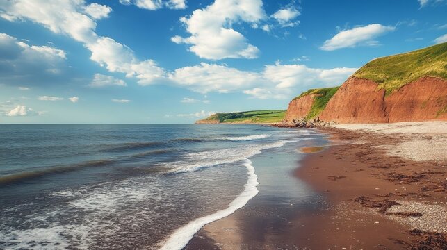 St Bees beach, West Cumbria, England.