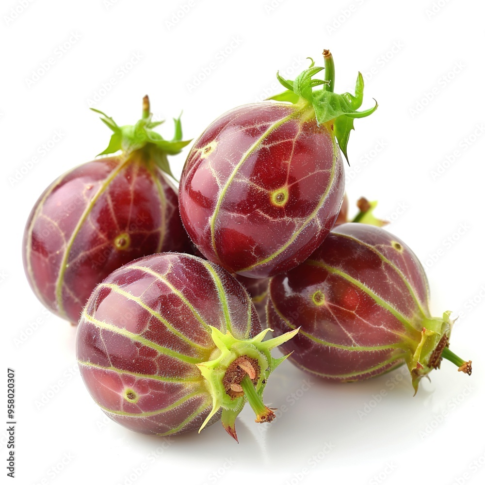 Sticker gooseberries isolated on white background