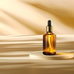 hair oil bottle, magazine cover, and beige backdrop illumination