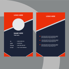Modern ID card design template. Corporate identity card design. Professional employee id card. Vector Business man Id card, student id card, police id card, officer id card creative design,
