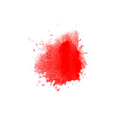 Roter Farbfleck auf weissem Hintergrund