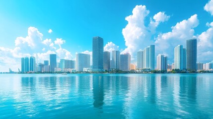 Miami buildings by the ocean