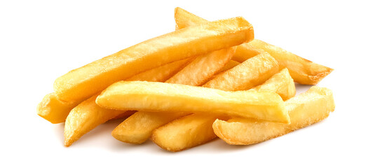 french fries, isolated on white background, clipping path, full depth of field