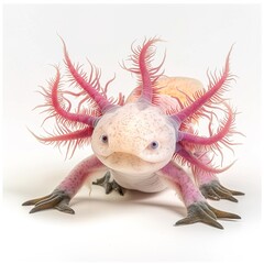 Majestic Axolotl Shot on transparent background 