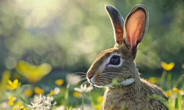 Agile hare in the meadow, Video