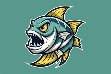 Angry fish  art   illustration   vector eps