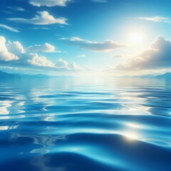 Obraz premium Blue water surface background 