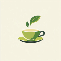 2D logo in simple style representing tea