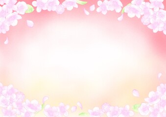 上下桜のグラデーション背景