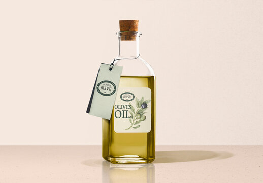 Branding Olive Oil Bottle Label Mockup