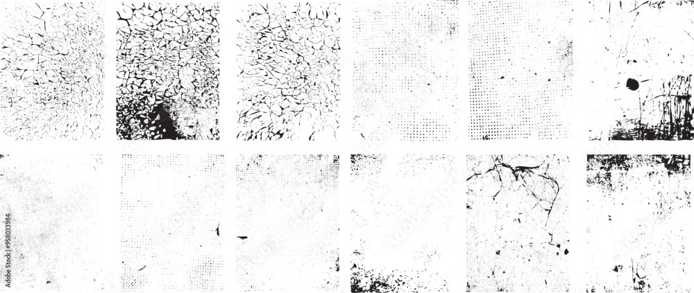 Leinwandbilder grunge urban backgrounds set.texture vector.dust overlay distress grain ,simply place illustration o