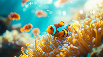 Vibrant Clownfish in a Coral Reef