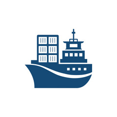 Cruise ship icon, Blue, Ship Clipart, Cruise ship logo design vector illustration.