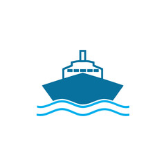 Obraz premium Cruise ship icon, Blue, Ship Clipart, Cruise ship logo design vector illustration.