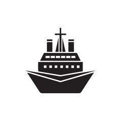 Cruise ship icon, silhouette, Ship Clipart, Cruise ship logo design vector illustration.