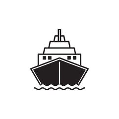 Fototapeta premium Cruise ship icon, silhouette, Ship Clipart, Cruise ship logo design vector illustration.