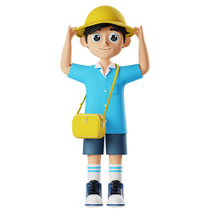 3D Character Boy Kindergarten Standing