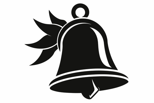 recommend clip art: Christmas Bell silhouette vector illustration. Xmas bell icon art on white background