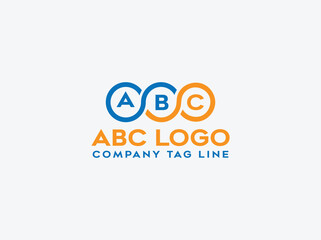 Abc letter mark cricle logo design vector, modern minimal business logo cricle 