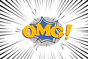 Comic speech bubble with expression text OMG. on white background. Vector illustration.
