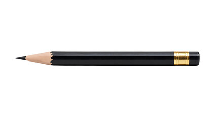 black pencil color isolated on transparent background