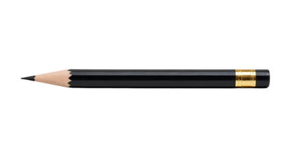 black pencil color isolated on transparent background