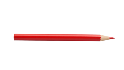 red pencil color isolated on transparent background
