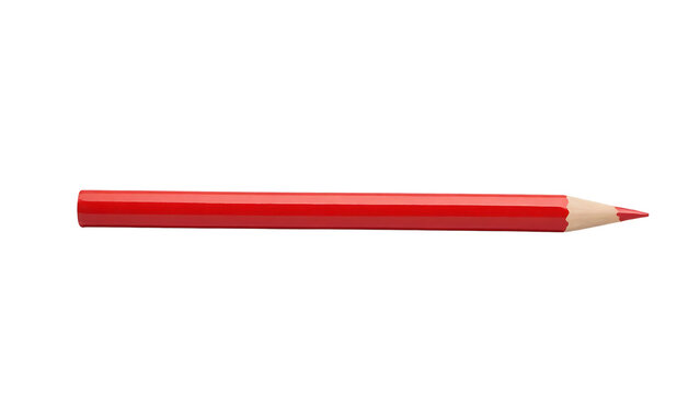red pencil color isolated on transparent background