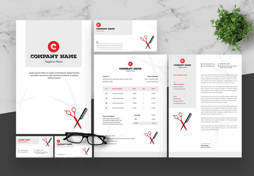 Red and White Stationery Set