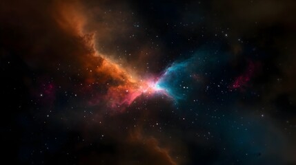 Captivating Cosmic Explosion in Vibrant Interstellar Landscape