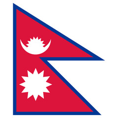 The official national flag of Nepal. Flag of the Federal Democratic Republic of Nepal. Correct proportions and colors. Vector illustration © Natali2510