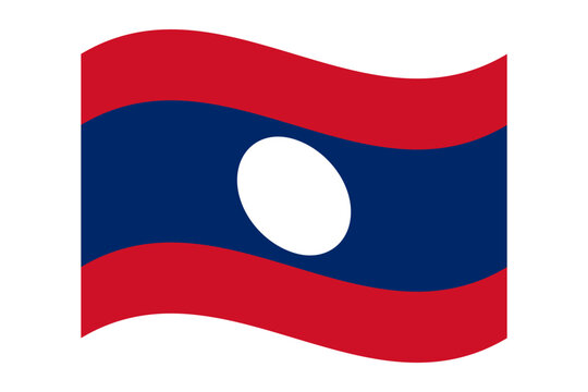 recommend clip art: Wavy flag of Laos, isolated on a transparent background. Flag of the Lao People's Democratic Republic. Vector illustration