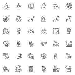 Eco friendly line icons set