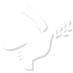 Dove Icon.  Flying Pigeon with Branch. Vector Illustration